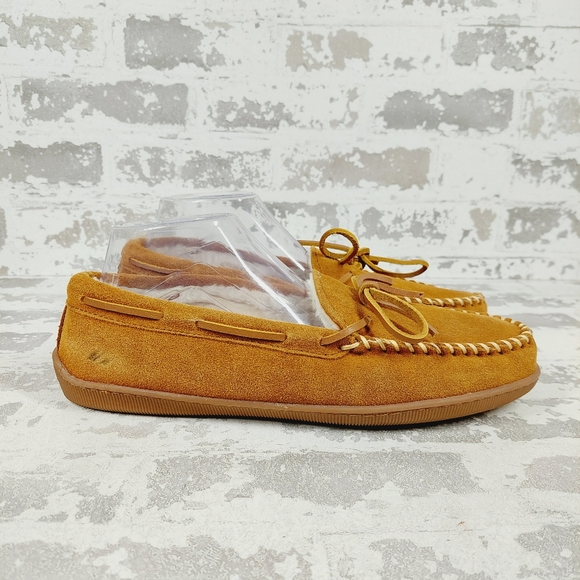 New Minnetonka Men's Suede Brown Softsole Driving Comfort Mocassins i559 - Picture 4 of 12